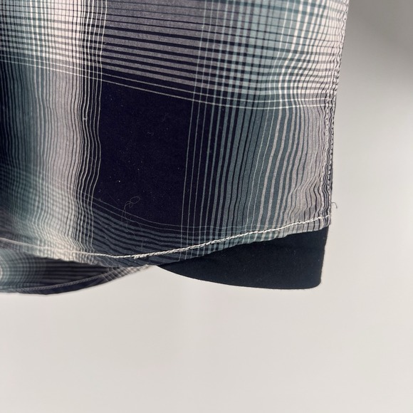 7 Diamond Shirt Mens Large Blue Green Plaid Button Up XXL Cotton Long Sleeve - Picture 5 of 13